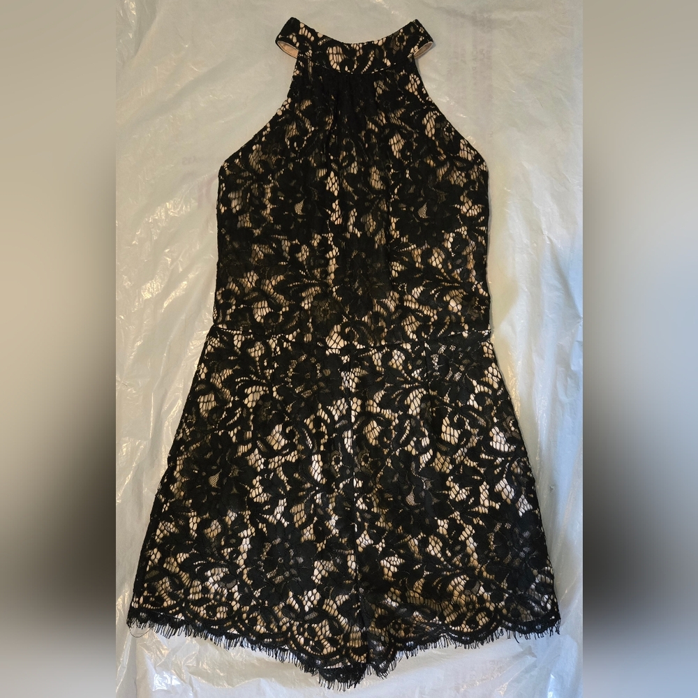 Women's Mustard Seed Black Halter Romper, Size Medium (Junior's), NWT
